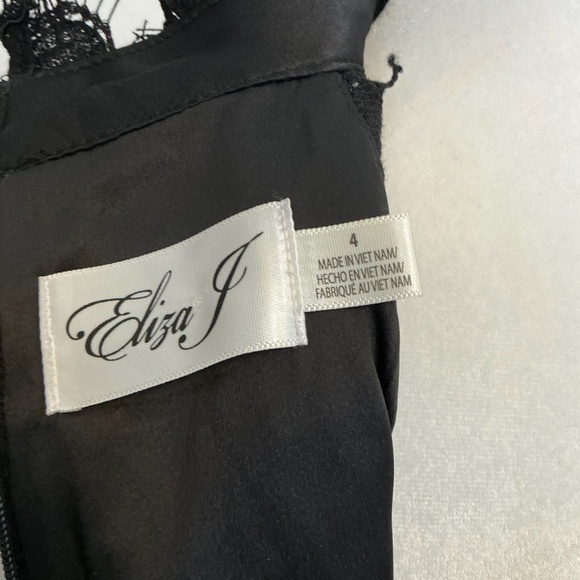 Eliza J Black Lace High Neck Sheath Midi Dress Size 4 - Picture 13 of 16
